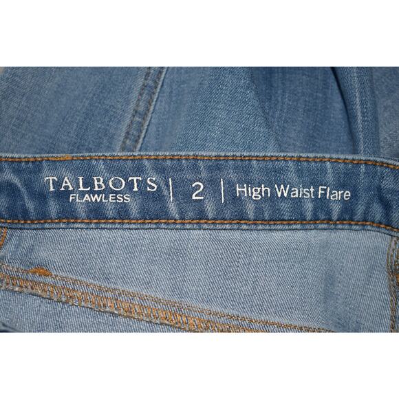TALBOTS $99 Light Wash High Waist Flare Stretch Denim Jean Size 2 - Picture 3 of 3
